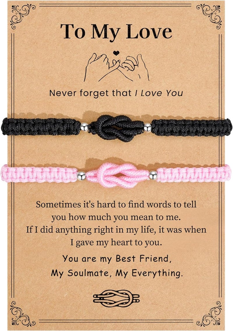 VU100 Matching Bracelets for Couples Bracelets Gifts for Girlfriend Boyfriend Long Distance Relationship Gifts Matching Bracelets Present for Birthday Christmas Anniversary - Image 1